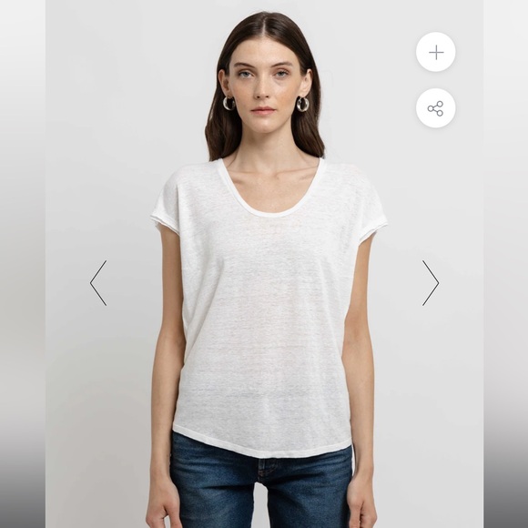 Frame organic linen easy scoop neck tee - Picture 3 of 11